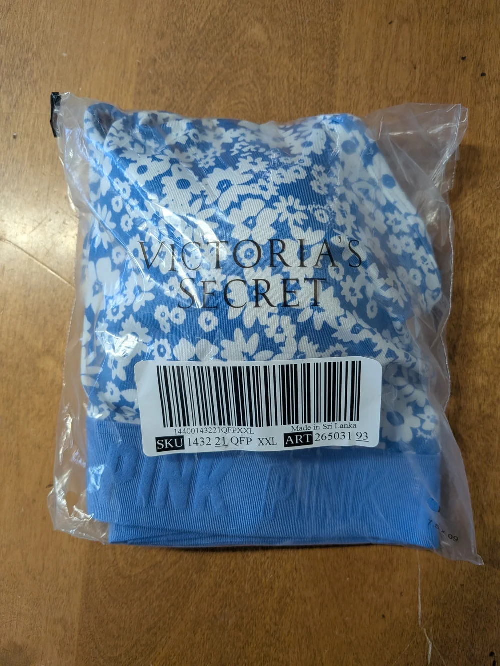 PINK Victoria's Secret Blue Floral Wireless Bralette - Picture 3 of 6
